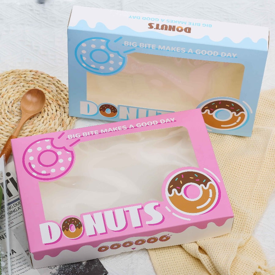 Donut Box w/ Window Glossy Box 11.8 x7.9 x2.0 inches