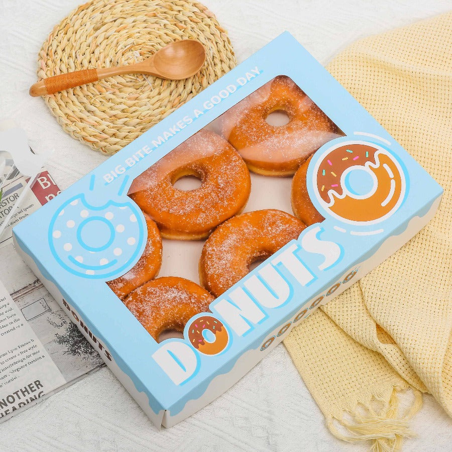 Donut Box w/ Window Glossy Box 11.8 x7.9 x2.0 inches