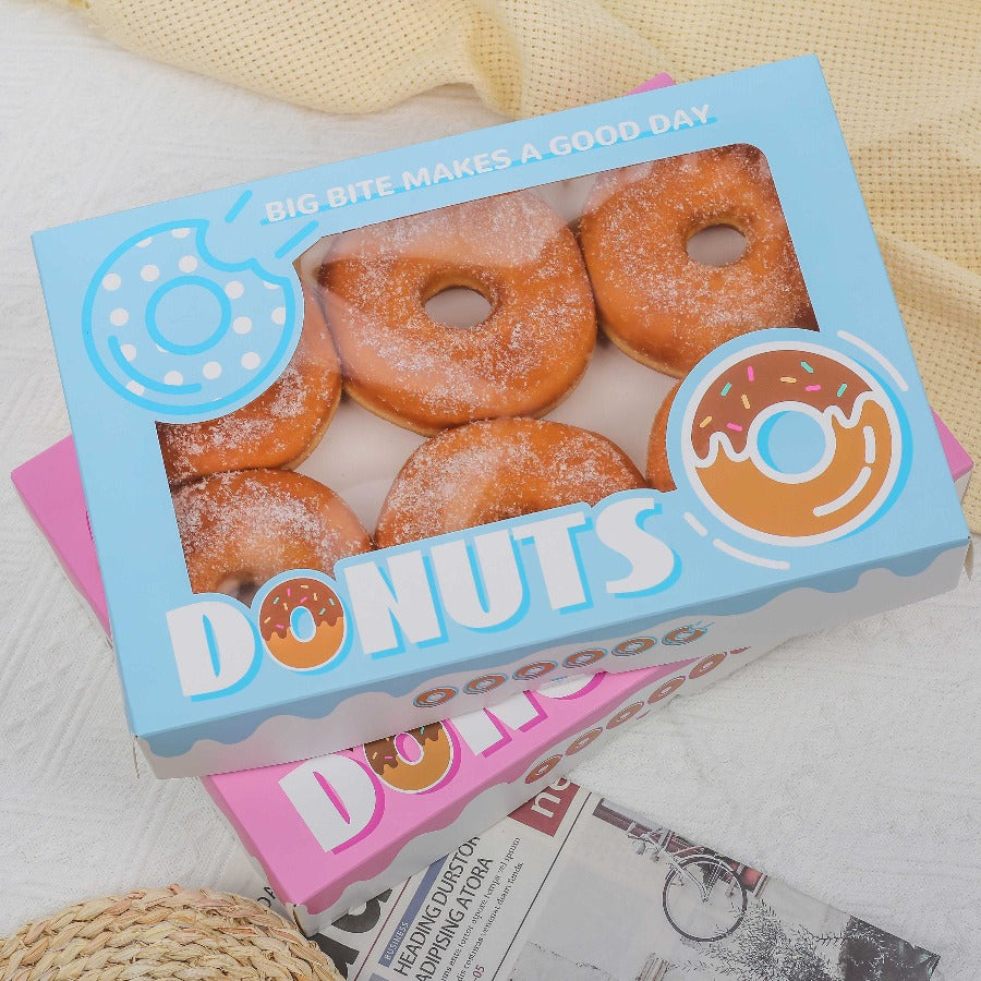 Donut Box w/ Window Glossy Box 11.8 x7.9 x2.0 inches