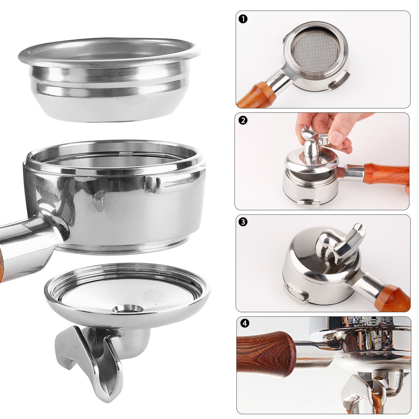 VOLKAFE 58mm Binaural 3-in-1 Espresso Portafilter