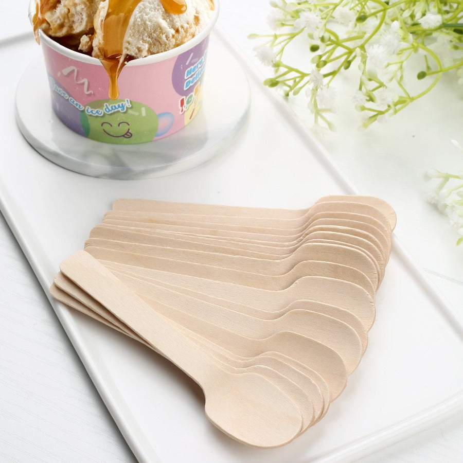 Wooden Bamboo Ice Cream Spoon