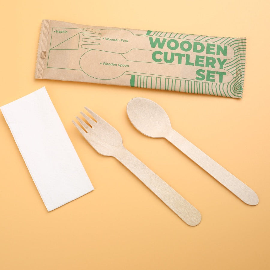 Wood forks, wood spoons,napkin