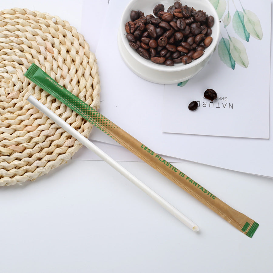 6mm Paper Wrapped White straws
