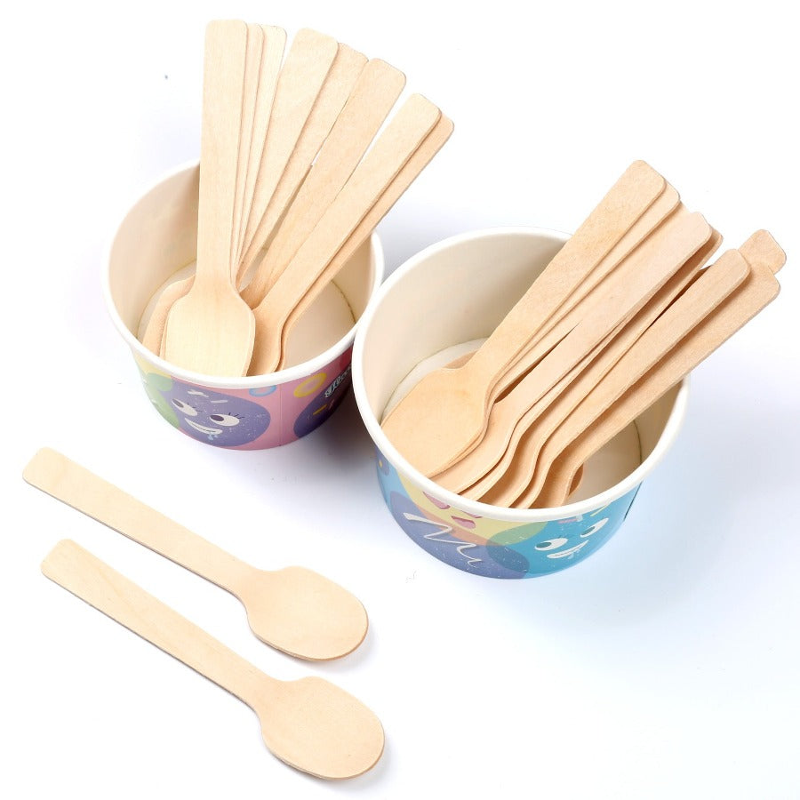 10.5cm Wooden Ice Cream Spoons