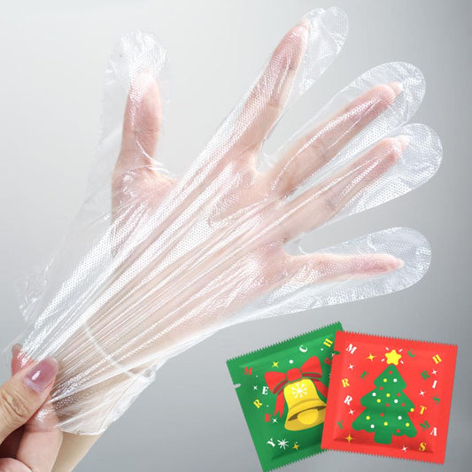 Christmas Disposable Gloves - Individually Paper Wrapped