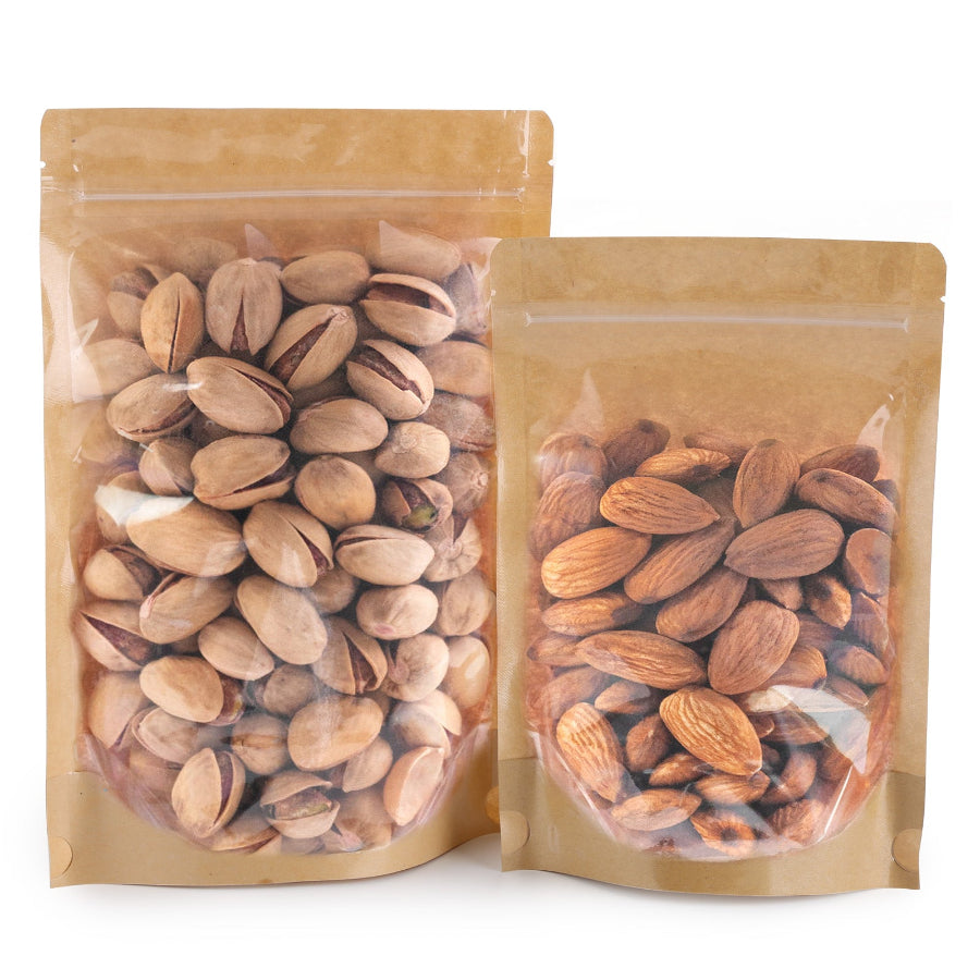 Half Clear Kraft Stand Up Pouch
