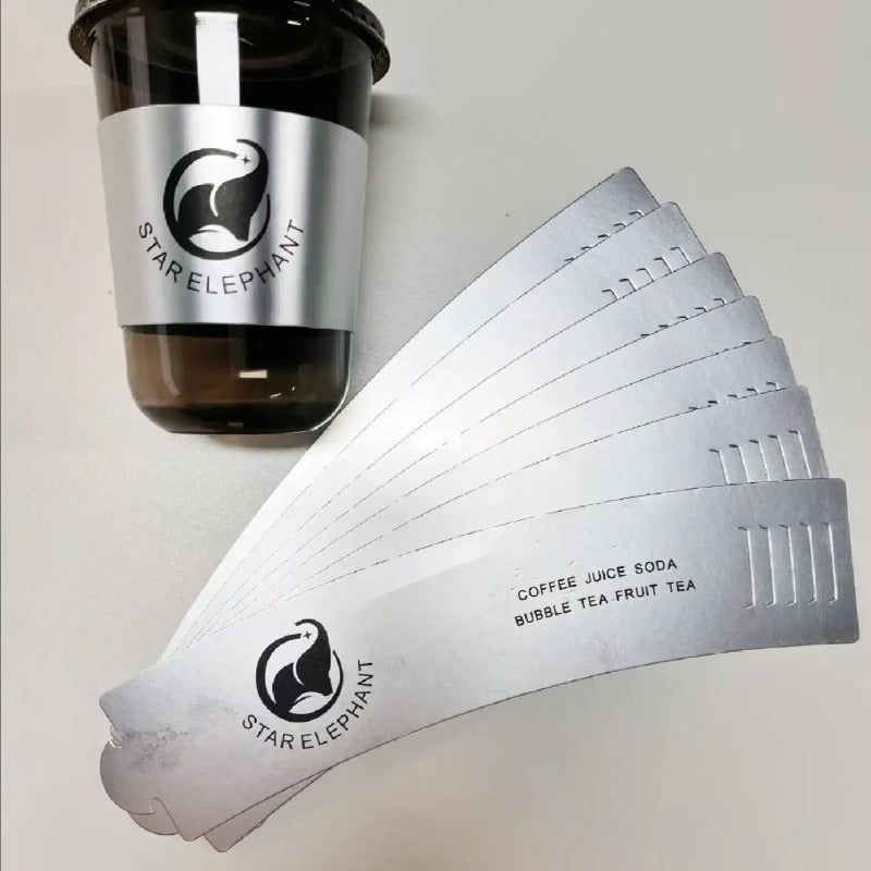 Custom Paper Cup Sleeves - Metallic Silver