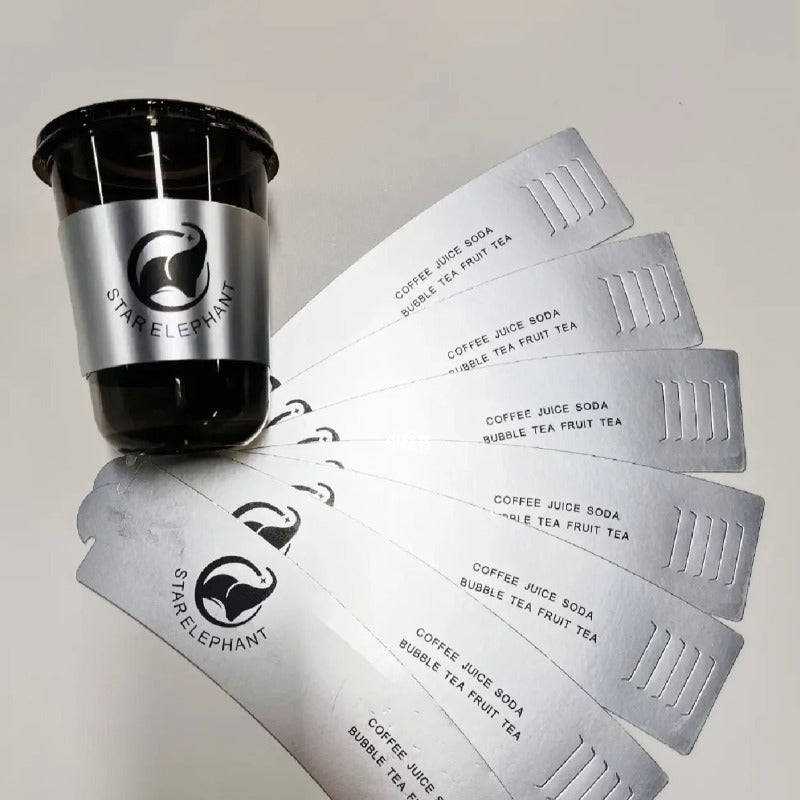 Custom Paper Cup Sleeves - Metallic Silver