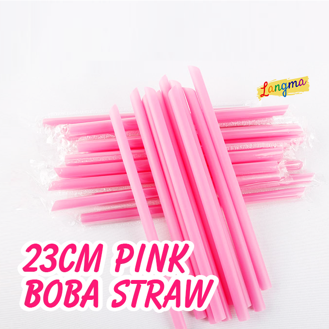 Pink Boba Straw Individual Wrapped 23CM - Promotion