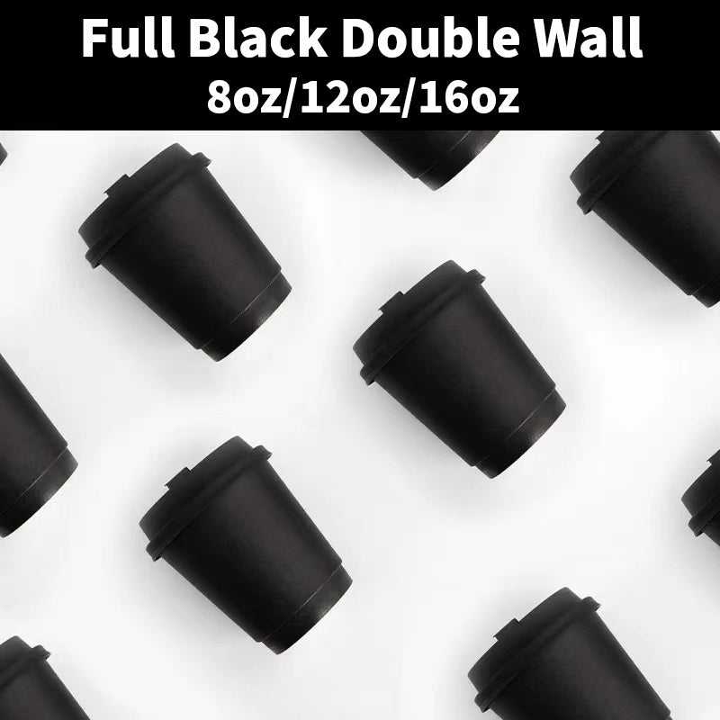 FULL BLACK Double Wall Paper Cup