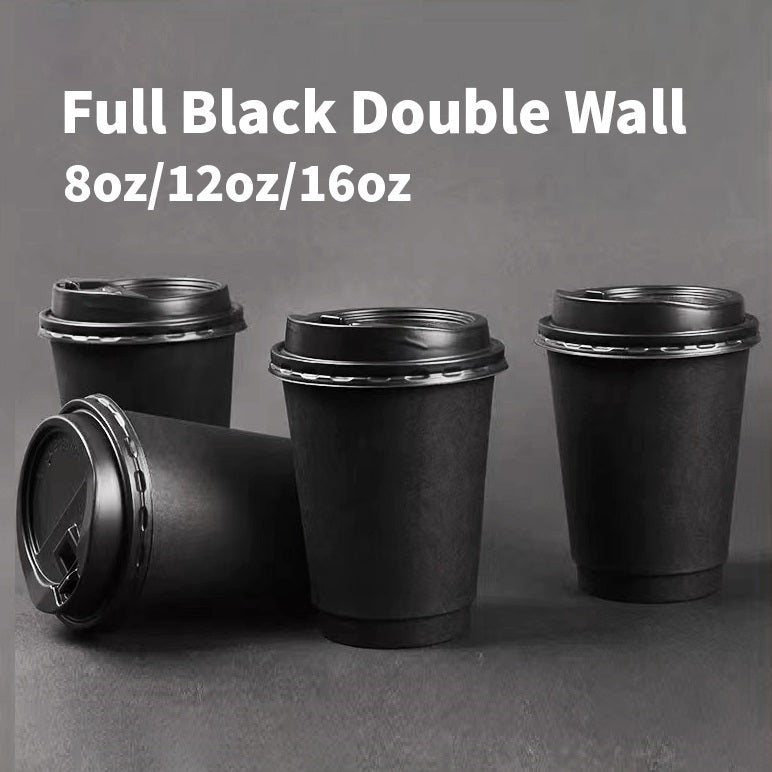 FULL BLACK Double Wall Paper Cup