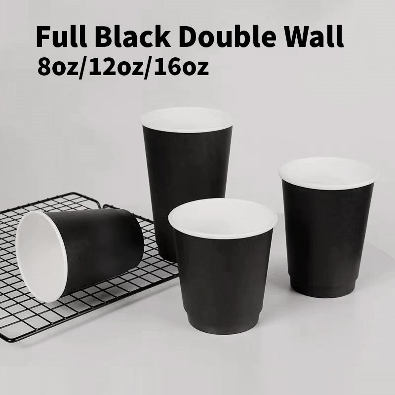 FULL BLACK Double Wall Paper Cup