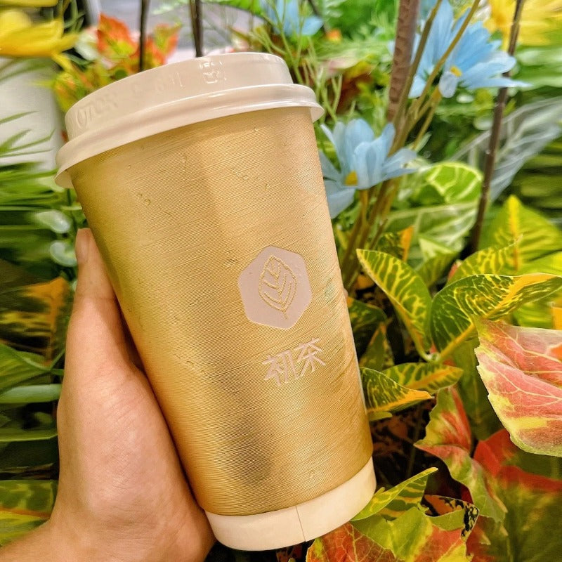 gold foil brushed paper cup