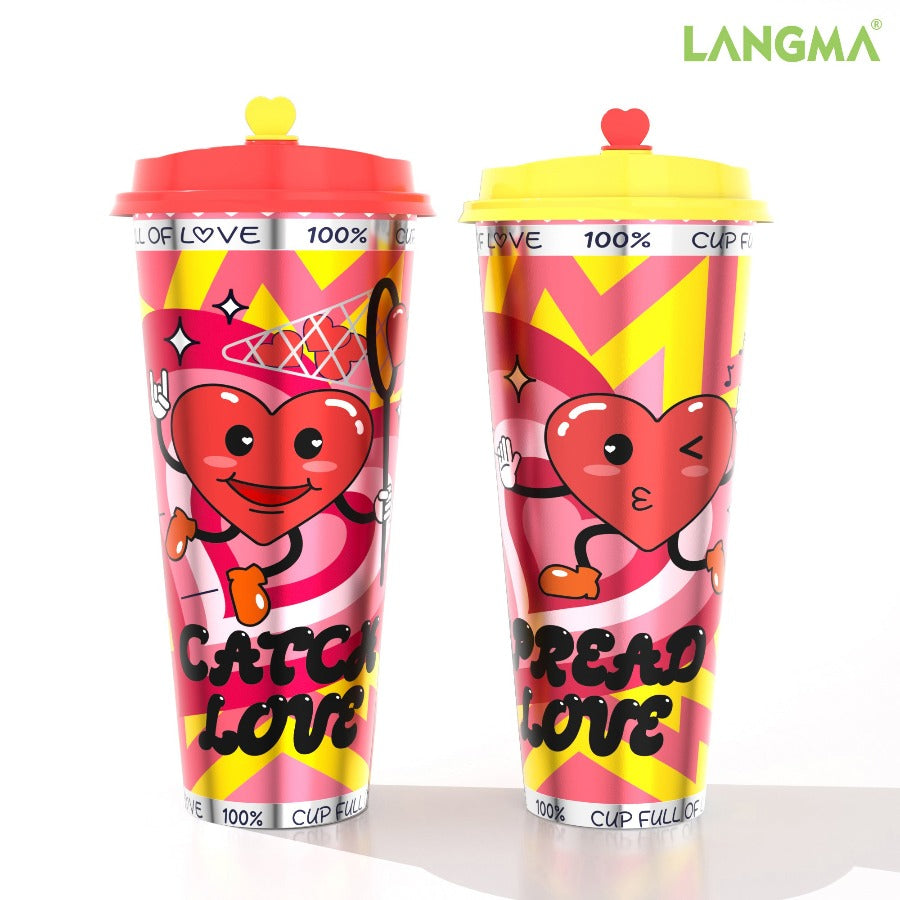 Love Heart Tumbler Cup Set