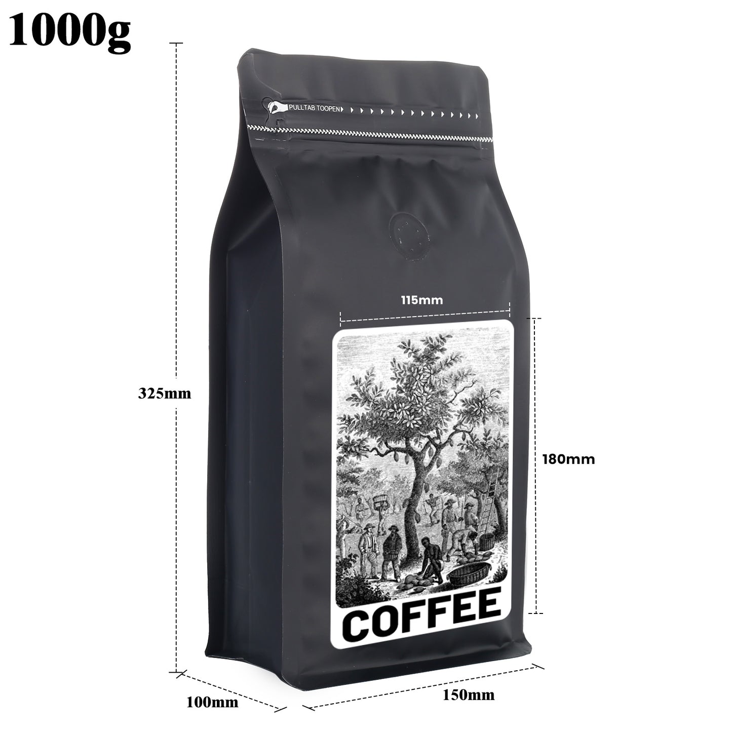 Customized Sticker and Stand Up Coffee Pouch 250/500/1000g