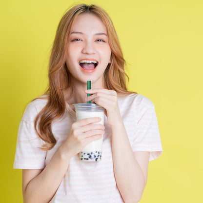 green milktea straw 