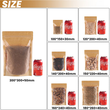 Half Clear Kraft Stand Up Pouch