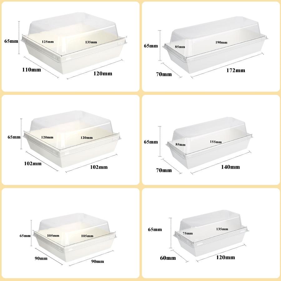 Kraft/White Paper Tray Container with Lid