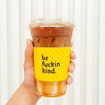 Custom 98mm PET Cup & Yellow Sleeves & Yellow Straw Set