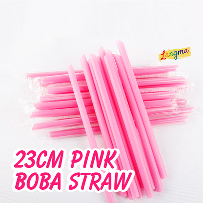 Pink Boba Straw Individual Wrapped 23CM - Promotion