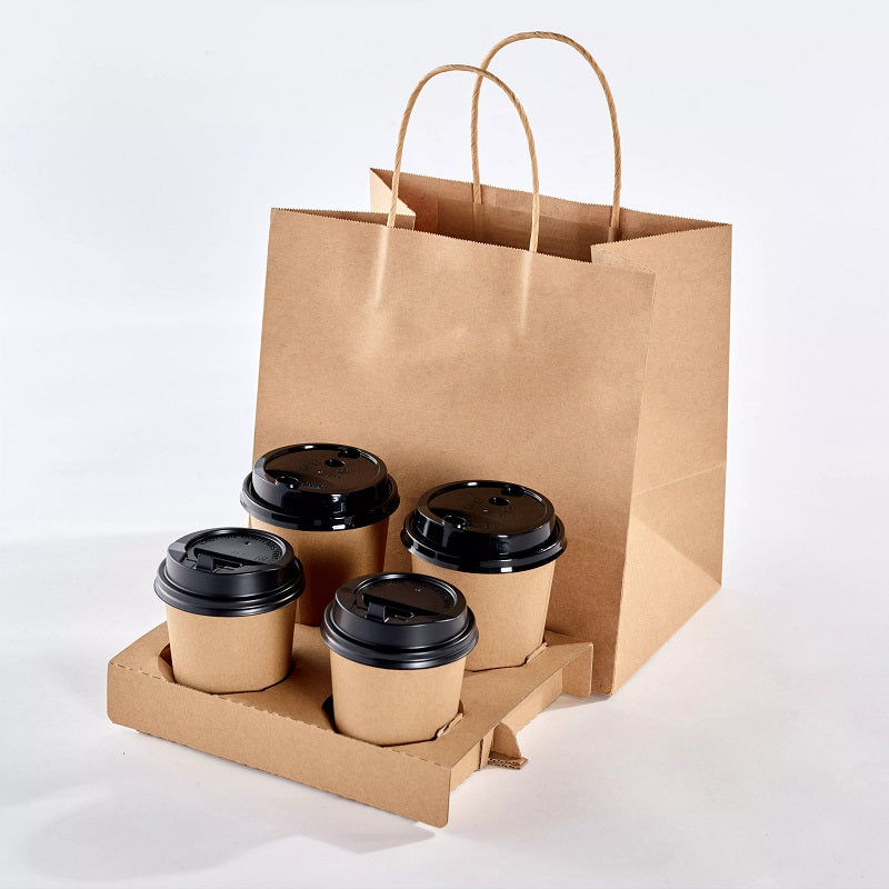 LABRIMP 2pcs Beverage Carrier Trays For Takeout Black Outdoor