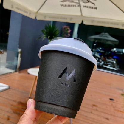 8oz-black-coffee-cup with printing