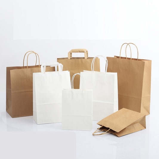 Plain White/Kraft Takeout Paper Bag